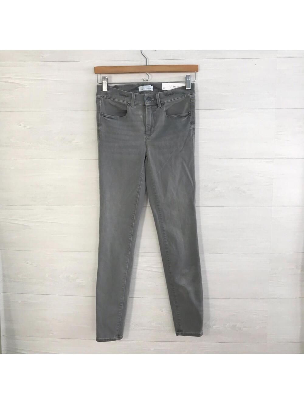 NWT LOFT - Gray distressed wash legging jean, sz 2